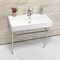 Fauceture 39" Porcelain Console Sink with Stainless Steel Legs (Single-Hole), White/Chrome VPB39171ST - alternate 3
